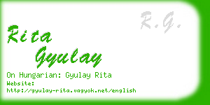 rita gyulay business card